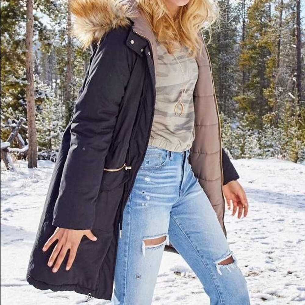 Altar’d State Coat Parka Reversible Small NWT